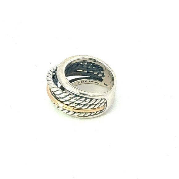 David Yurman 14k Gold & Sterling Silver Ring Size 6 Estate DY678 - Picture 4 of 6